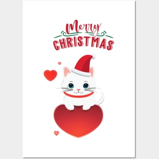 Cat christmas Posters and Art